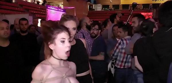  Sex expo public fuck of brunette